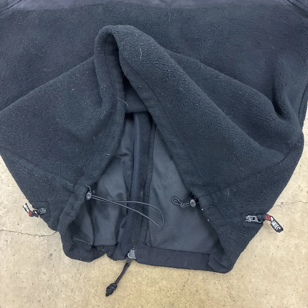 Peckham Polar Military Jacket Mens LARGE Black Fleece Full Zip See Measurements!